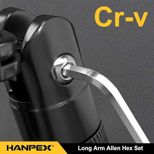 Long Arm Hex Key Allen Wrench Set with Ball End, Ball-End Hex Allen Key, Allen Wrench Set Chrome Vanadium Steel(Cr-V), Tamperproof TORX L- Key Set (9Pc Imperial)
