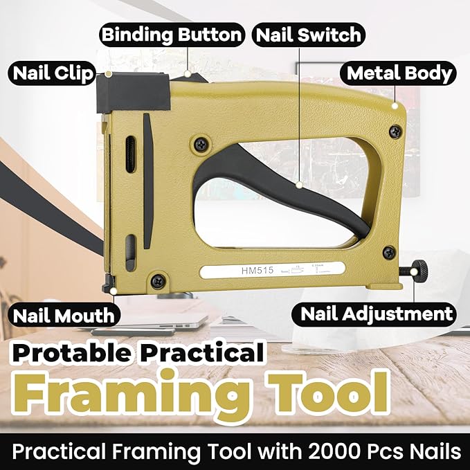 Anrain Point Driver for Picture Framing with 2000 Points, Portable Point Driver for Joiner DIY 2000 Points竊똏icture Framing Tool with Flexible Point Nails, for Flexible and Rigid Framers