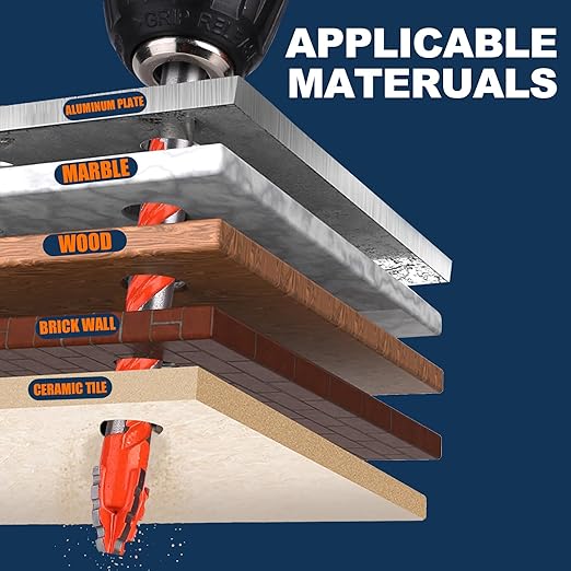 Serrated Concrete Metric Drill Bit Set 10PCS (5mm-12mm), Tungsten Carbide Tip Masonry Drill Bits Set for Concrete, Tile, Brick, Glass, Metal, Ceramic, Wood, and Plastic
