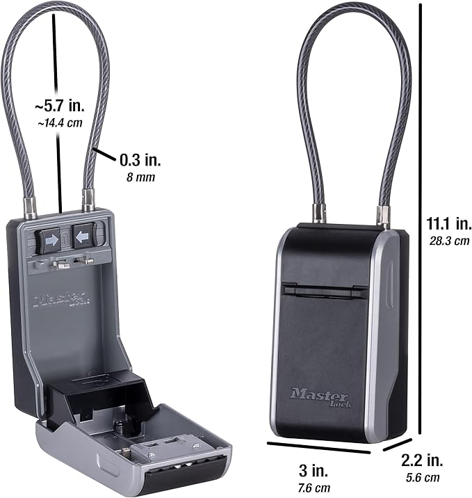 Master Lock High Capacity Key Lockbox, Combination Dial, Removable Cable