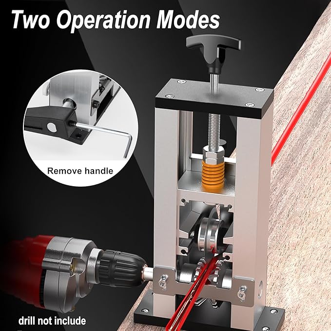 HAOYOO Wire Stripper Machine, Drill-Powered/Manual Two-In-One Wire Strippers Tool, Wire Stripper for 0.06"-1"(1.5~25 mm) Scrap Wire, Wire Stripping Tool for DIY Cable Copper