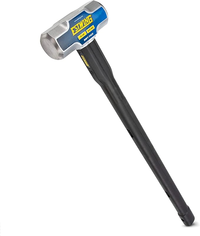 Estwing 8 lb Soft Face Sledge Hammer - 30" Indestructible Handle, Shock-Absorbing Grip, Overstrike Resistant