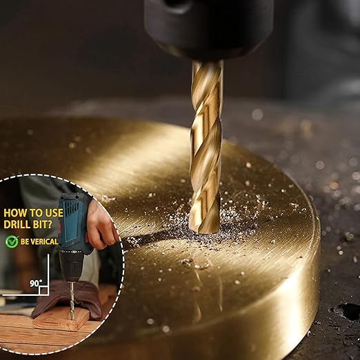Cobalt Drill Bit Set - 115Pcs M35 High Speed Steel Bits for Hardened Metals, Stainless Steel, Cast Iron and Wooden Plastics, with Metal Index Storage Box,1/16"-1/2", A-Z, #1-#60
