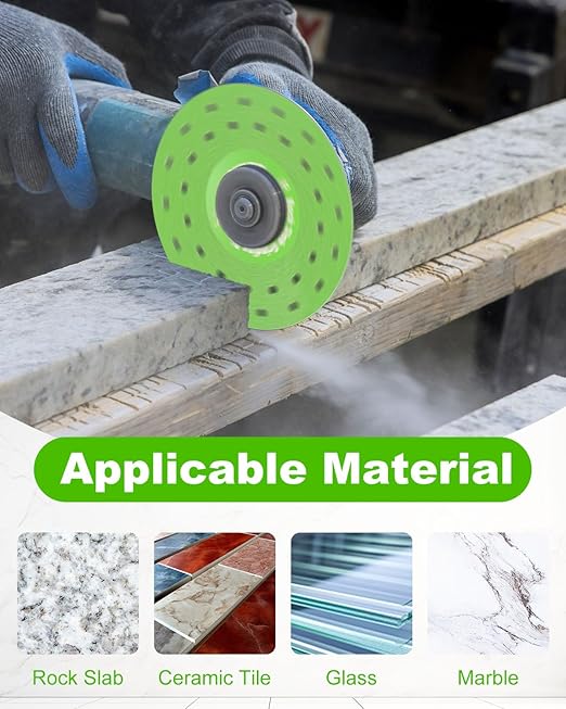 4" Diamond Saw Blades, 3 Pcs Vacuum Brazed Ultra-Thin Multi-Pore Abrasive Rock Slab Grinding Disc for Tile Glass Marble Granite