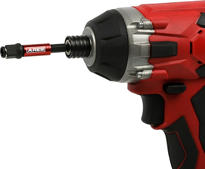 ARES 22028 ??2-in-1 Impact Bit and Socket Adapter Set ??3-Inch and 8-Inch Adapters - Unique Design Holds Standard 1/4-Inch Hex Bits and 3/8-Inch Drive Sockets ??Spinning Sleeve Stabilizes Adapter