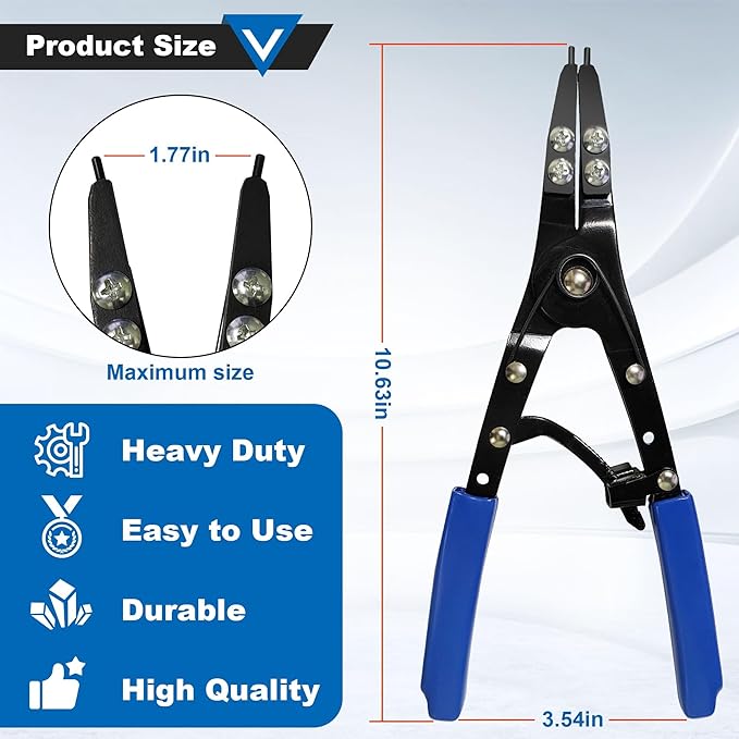 Spindle Snap Ring Pliers, External 38700 Plier Large Automotive Tool for Ford Super Duty Pickups 2007 and Newer Anti-slip Circlip Snap-ring Installation Removal Kit with Ratcheting Lock Mechanism