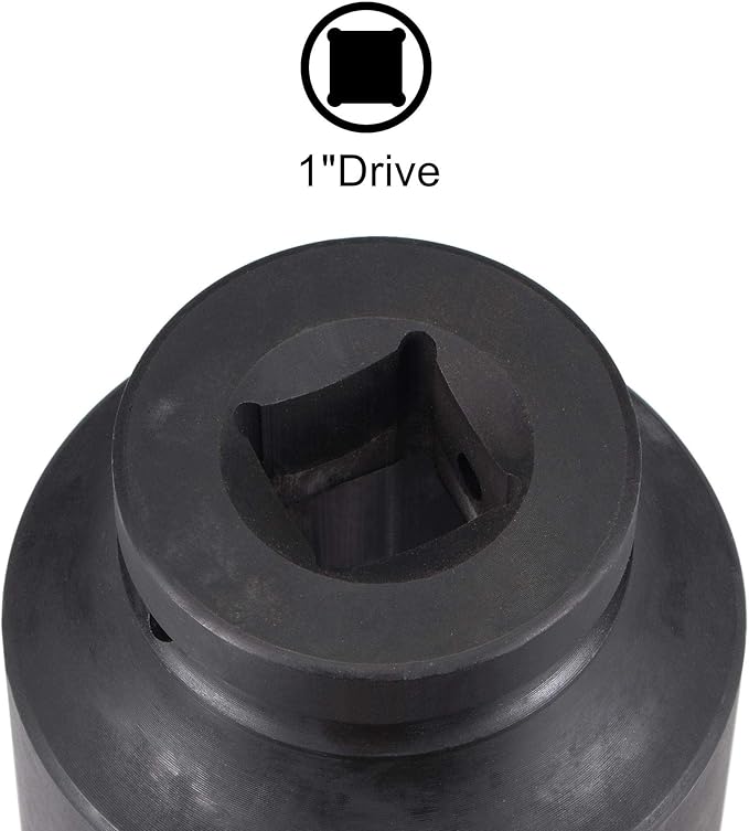 uxcell 1-Inch Drive 70mm 12-Point Impact Socket, CR-MO Steel 104mm Length, Standard Metric Sizes