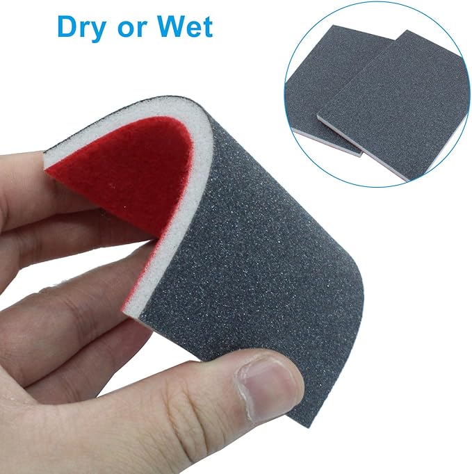 20Pcs 320 Grit Sanding Sponge, 4" x 3" Soft and Cozy Sponge Wet Dry Sandpaper, Ultra Fine Grit Sanding Sponge for Smooth Finishing