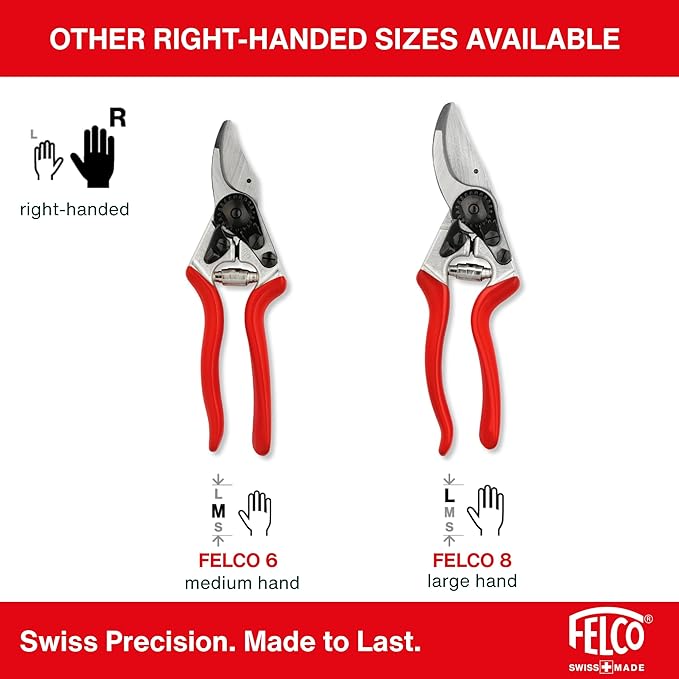 Felco F 14 Pruning Shears ??7.1" Garden Clippers for Small Hands with Bypass & Anvil Blades | Hand Pruners for Gardening | Garden Tool Cutter with Forged Alloy Steel Build, Lightweight Swiss Design