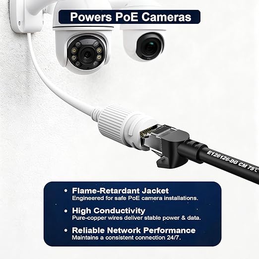 Jadaol Cat6 Ethernet Patch Cables 3ft 5-Pack, 10Gbps 24AWG Pure Copper RJ45 Cat6a Patch Cable, Support Cat8/7 Network, Outdoor&Indoor Rated for Patch Panel to Switch, Server, Router, Modem, PC - Black