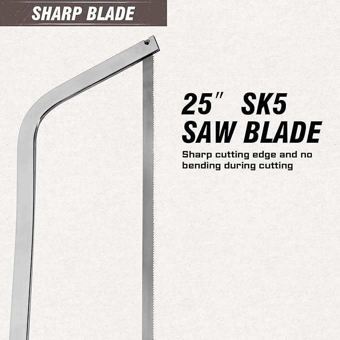 KATA Meat Saw for Butchering at Home: 25-inch Handsaws Bone Saw for Butchering - Butcher Saw for Meat Bone Cutting with SK5 Blade - Frozen Meat Processing Bone Saw, Processed Livestock and Game