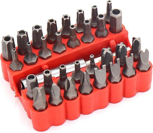 Castuvy 33 pcs Screwdriver Bit Set, Security Bit Tamper Proof Set of 1/4" Shank, Torx Screwdriver Bit, Star Screwdriver Bit with Holder