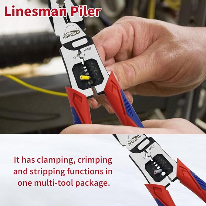 5-Piece Pliers Set with Case Including 8-In and 10-In Slip Joint Plier, 8.4??Needle Nose Plieres, 8.4??Linesman, 8.6??Diagonal Wire Cuters for DIY & Home Use
