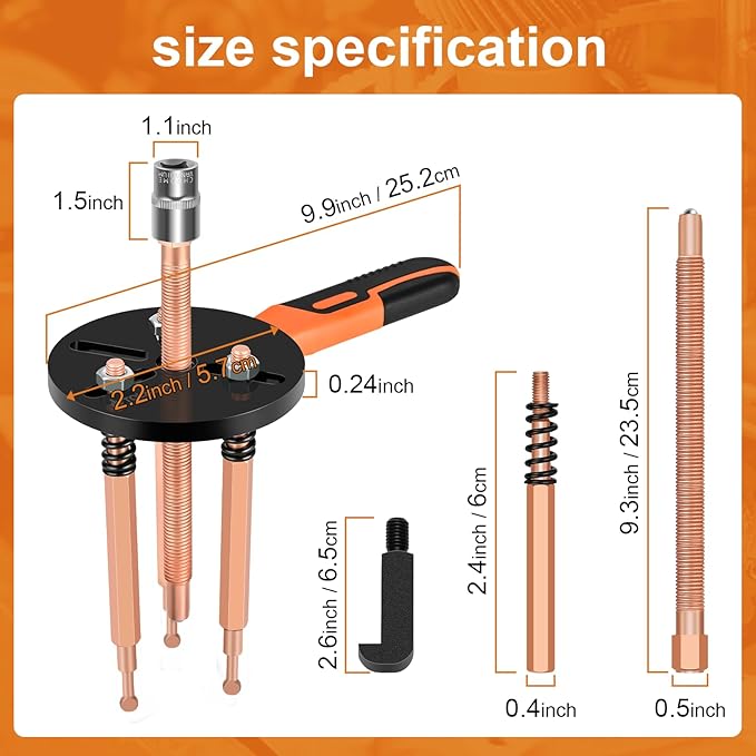 33-in-1 Bearing Puller Kit, Upgraded Heavy-Duty Wheel Bearing Removal Tool & Blind Hole Puller Set with Non-Slip Handle for Automotive, Industrial, Farm Use, Includes Portable Case (55in1-puller)