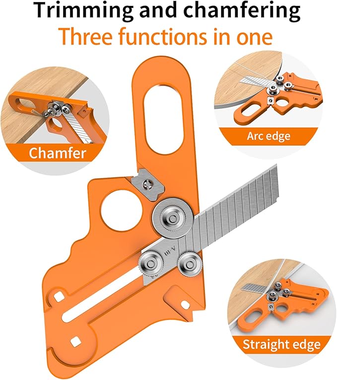 IZIO Edge Banding Trimmer, Veneer Edge Cutter Tool with 10Pcs Blade and 4Pcs Circular Edge scraper, Woodworking Hand Trimming Tool for Wood Edge Banding.veneer edge trimmer，edge banding trimmer tool