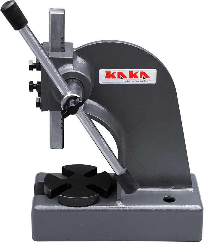 KAKA INDUSTRIAL Arbor Press, 0.5 Ton Manual Arbor Press, Adjustable Height up to 3.5 in, Steel Plate Welded Body, Portable Hand Press AP-1/2 for Riveting, Punching and Bearing Installation