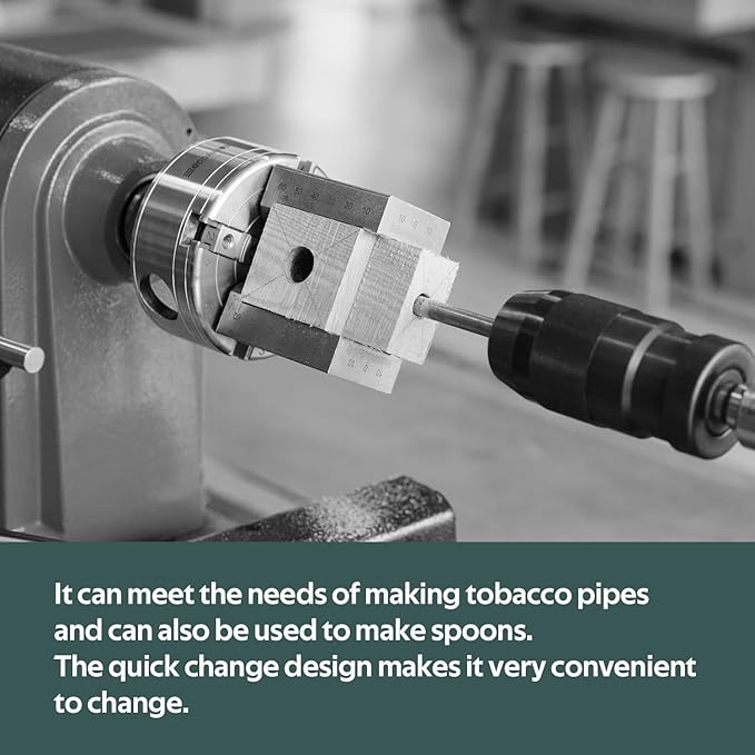 Quick-Change Jaws for Woodturning Lathe Chuck, Compatible with BMT80, BMT100, Super NOVA 2, NOVA G3, Titan III, Record Power SC3, SC4, Robert Sorby Patriot. Making Spoons and Tobacco pipes.