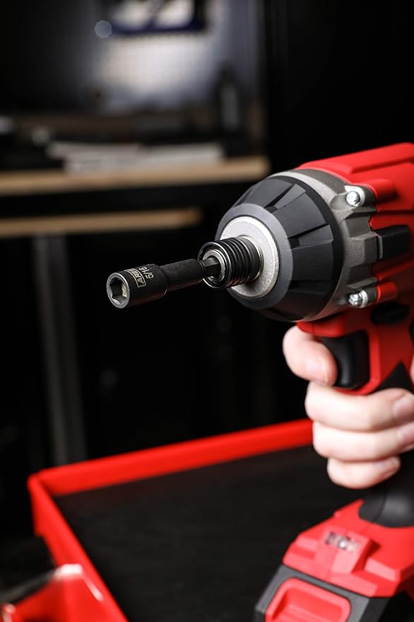 ARES 27014-3-Piece 5/16-Inch Magnetic Impact Nut Driver Bit Set - Stubby 2 9/16-Inch Length - Impact Grade Nut Setters with Industrial Strength Magnets