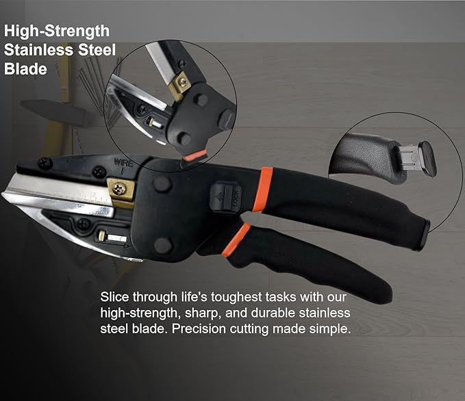 Upgraded Multipurpose Heavy Duty Scissors - Advanced All-Purpose Utility Industrial Scissors with Enhanced Safety, Ergonomics, and Cutting Performance Black