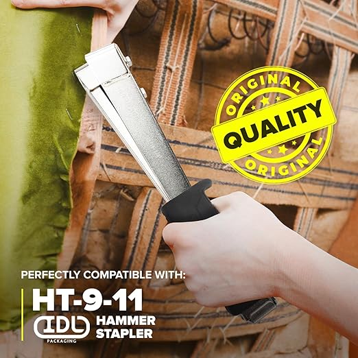 IDL Packaging Heavy Duty Staples for Hummer Tacker HT-9-11, 3/8" x 1/4" x 0.04" (10 Boxes, 50000 pcs) - Non-Rusting Stainless Steel & Zinc-Plated Steel Staples for Industrial Staplers