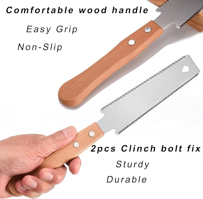 Hand Saw - 6 in Japanese Pull Saw with Flexible Exchangable SK5 Blade for Woodworking, Garden Trim, DIY