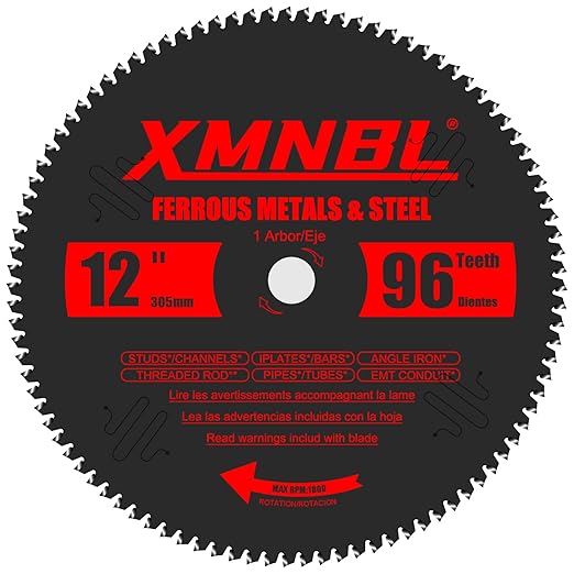 12 Inch Saw Blade for Aluminum,Replace for Diablo 12 Inch Medium Aluminum Cutting Saw Blade,Compatible with 12" Miter/Table Saws for Cutting Non-Ferrous Metal & Plastic.1 Inch Arbor