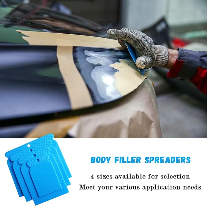 10 Piece Body filler spreader Set 2,3,4, 5, & 6 Inch Automotive Spreaders Auto Body Spreader for Applying Fillers, Putties, Glazes or Caulking Agents Car Body Maintenance US212