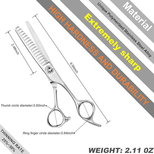 High-end Professional Hair Cut Thinning Scissors Hair Cutting Teeth Shears Barber Hairdressing Texturizing Scissor Extremely Very Sharp 6 Inch Stainless Steel Alloy For Men Women Salon& Home