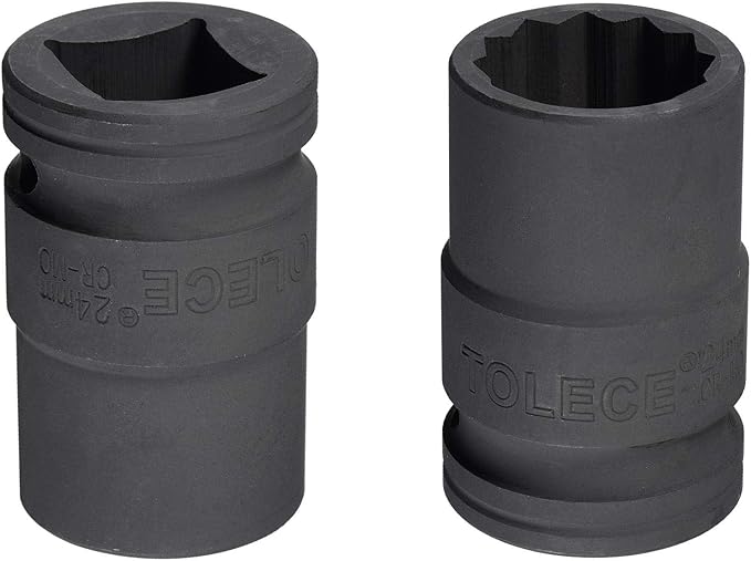 uxcell 3/4-Inch Drive 24mm 12-Point Impact Socket, CR-MO Steel 56mm Length, Standard Metric Sizes