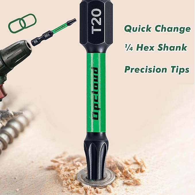 T20 Impact Screwdriver Bit Set, 26 Pieces 2?쒾2 Steel Magnetic #20 Torx Tips Driver Power Bit Set with Extension Impact Bit Holder