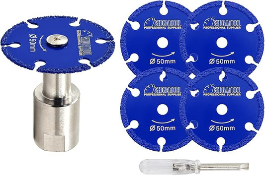 SHDIATOOL Diamond Metal Cutting Saw Blade, 2-Inch/50mm Mini Circular Saw Disc,Cut-off Wheel for Steel Tube Iron Rebar with 5/8" Flange(5 of Pack)