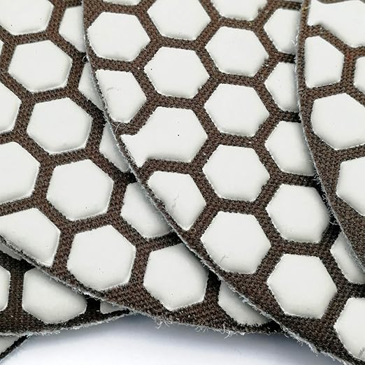 SHDIATOOL 5 Inch Dry Diamond Polishing Pads Set of 7 Pieces Plus a Rubber Backer for Granite Marble Quartz