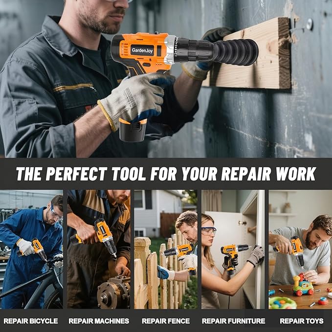 12V Cordless Electric Drill Driver Set, Powerful Lightweight Portable Rechargeable Screwdriver 42pcs Accessories,2-Speed, 24+1 Position for Wood/Wall Drilling & Screw Driving, Home DIY Tool woman man