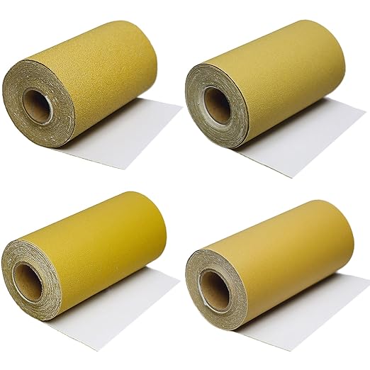 Total 20 Yards Long 4-1/2" Wide PSA Continuous Roll Set - 80 120 220 320 Grit Longboard Sandpaper, Self Adhesive Stickyback Sanding Sheets Sandpaper for Automotive, Woodworking, Hand Sanding Blocks