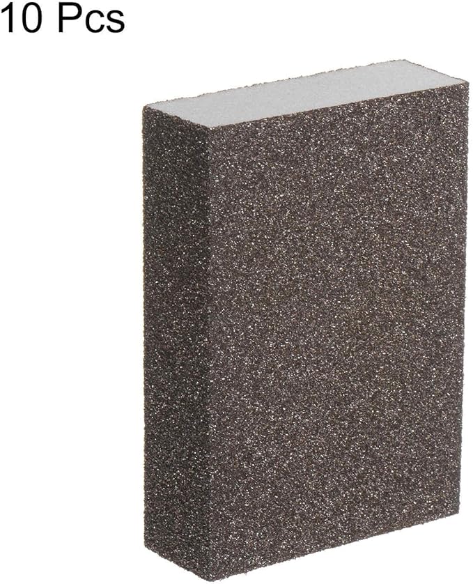 HARFINGTON 10pcs Medium Grit Sanding Sponge Blocks 120-180 Grit Foam Sanding Block for Polishing Kitchen Metal Wood Drywall, 100x70x25mm