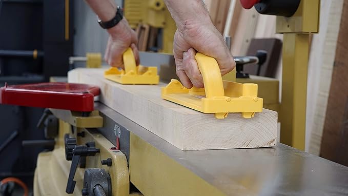 MICROJIG GRR-RIP-BLOCK Smart Push Block for Routers, Jointers, Band and Table Saws, Woodworking Tool, Extreme Grip, GB-1, Yellow/Green