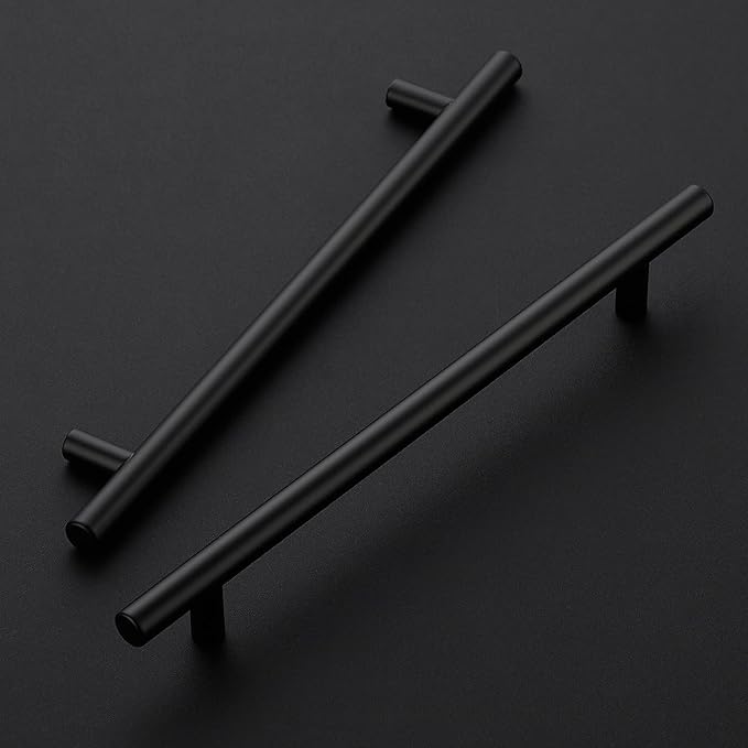 JOY DECOR 20 Pack 10 Inch Cabinet Pulls Kitchen Cabinet Handles with 7-1/2 Inch Hole Center Matte Black Cabinet Hardware Stainless Steel Kitchen Drawer Pulls for Cabinets Cupboard, 192mm Hole Centers