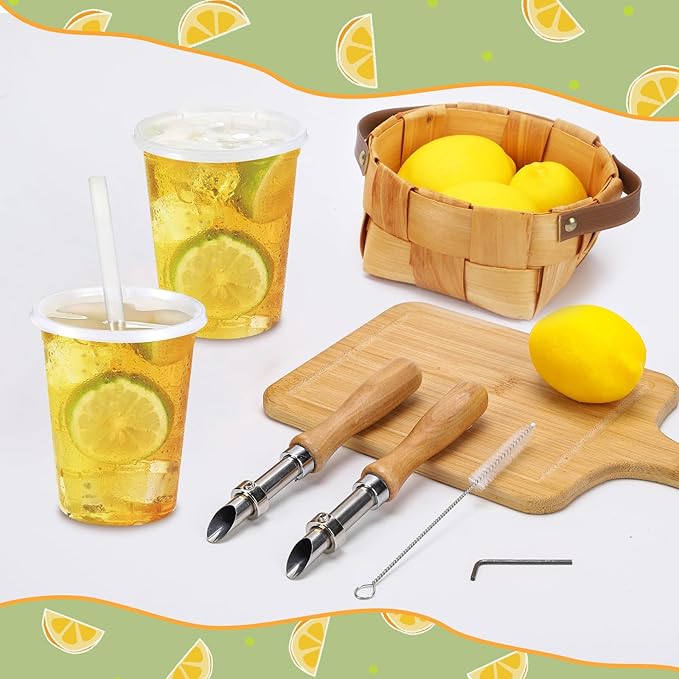 2Pcs Straw Puncher For Plastic Lids Lemonade Cups竊똂lay Hole Cutters Straw Hole Puncher,Tools for Lemonade Stand Supplies