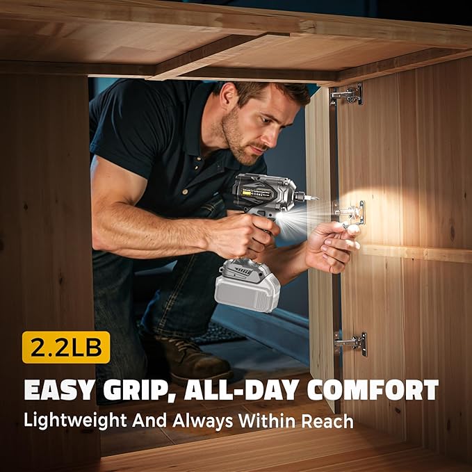 Cordless Impact Driver Compatible with DeWalt 20V Battery, 2800 In-lbs Brushless 1/4" hex chuck Impact Driver, impact drill with 5-Speed Lightweight Power Impact Drivers, LED Light (no battery)