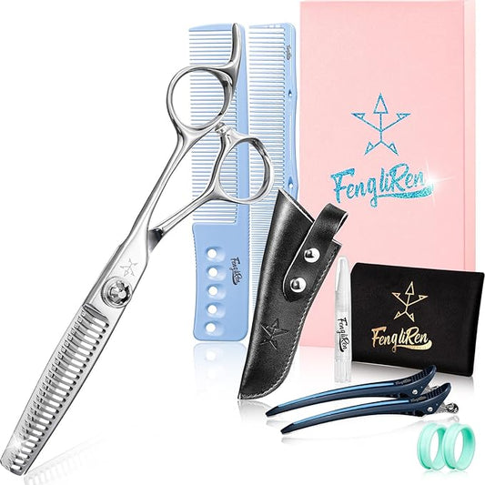 High-end Professional Hair Cut Thinning Scissors Hair Cutting Teeth Shears Barber Hairdressing Texturizing Scissor Extremely Very Sharp 6 Inch Stainless Steel Alloy For Men Women Salon& Home