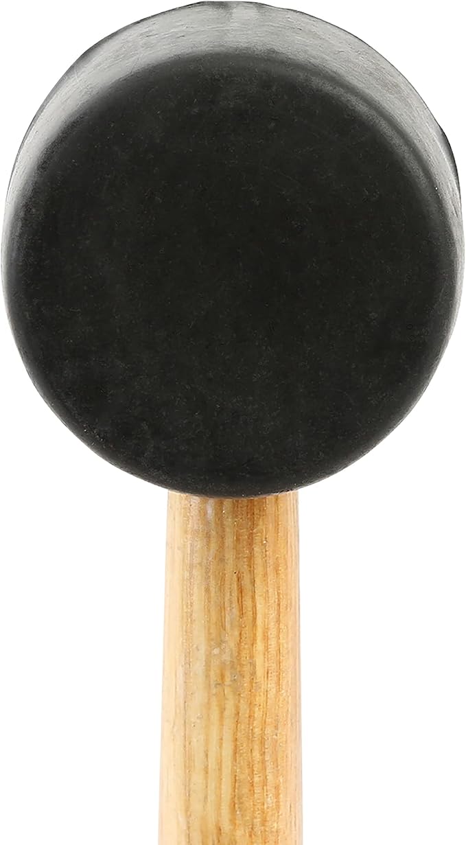 GreatNeck RM8 Rubber Mallet, 8 Oz. Rubber Hammer, Mallet with Hardwood Handle, Surface-Safe for Woodworking, Automotive, and Tile Projects