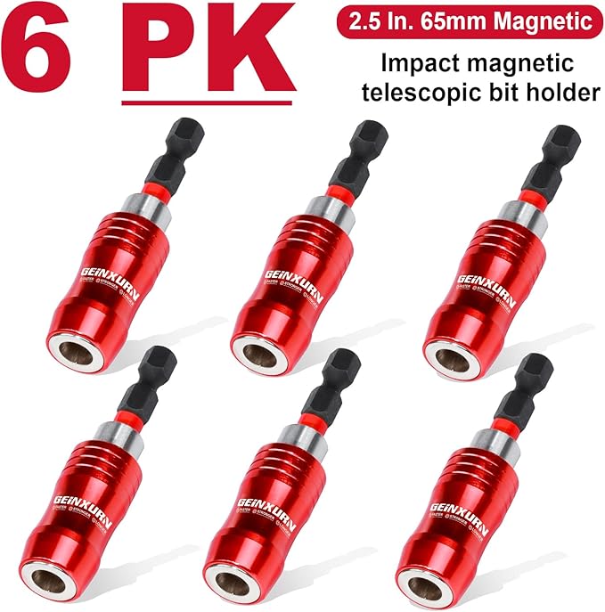 2.5 Inches Impact Screwdriver Bit Holders, 6 PC Magnetic Extension Quick-Change Socket Drill Bit Holder Hex Shank Quick Release Drill Bit Guide