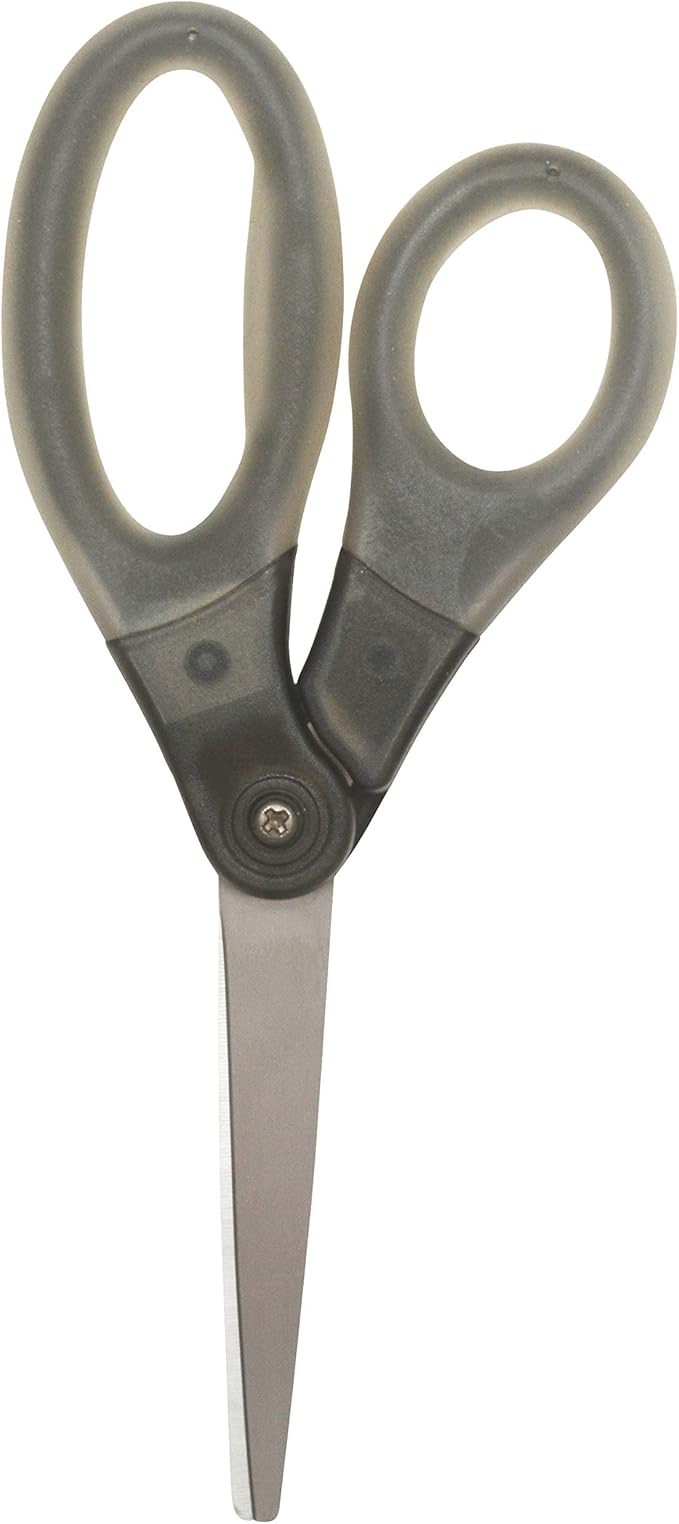 Westcott 8" Gel-Grip Multipurpose Scissors for Office and Home, Gray