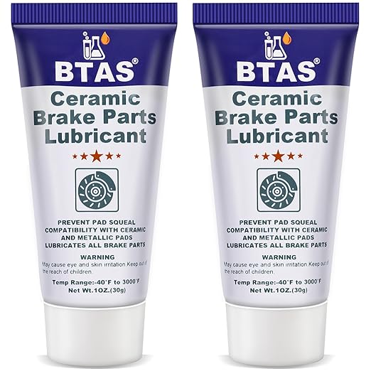 Brake Caliper Grease for Disc Brake Lubricant,Caliper Pin Pad Lube,High Temp Silicone Synthetic Ceramic Assembly Grease 1oz 2 Pcs