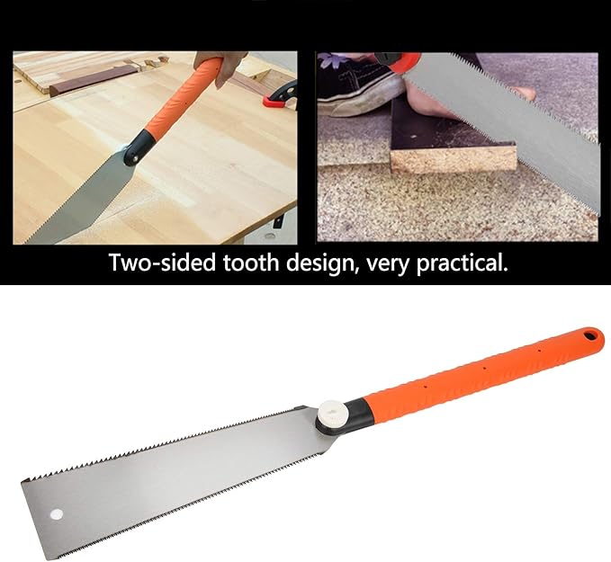 Japanese Saw, Hand Saw Double Pull Saw Long Handle Woodworking Saw Flexible Blade Handsaw for Woodworking 10in