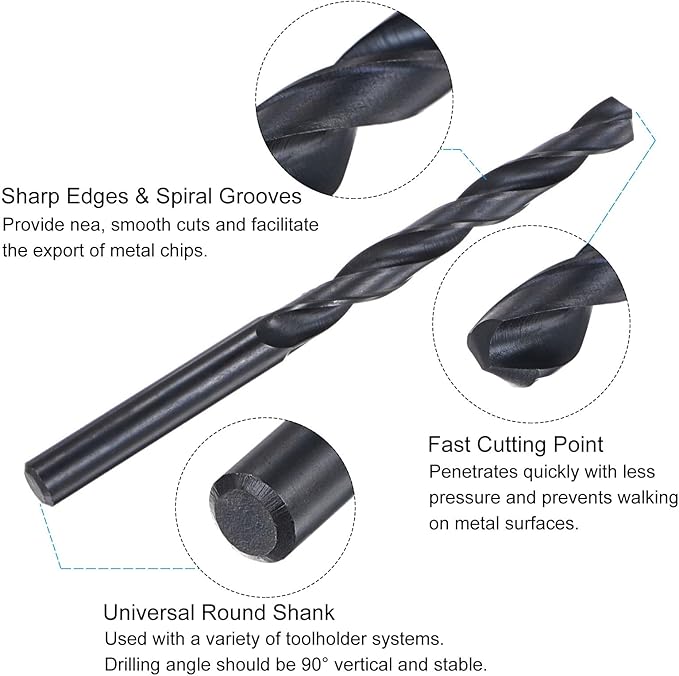uxcell Tap and Drill Bit Set, 1/8-27 NPT Thread Tap & 21/64" Black Oxide Twist Drill Bit, Straight Flute Tap Tapping Threading Repair Tool Kit