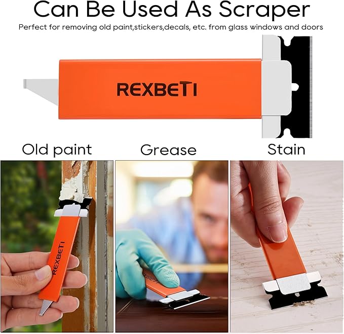 REXBETI Box Cutter, 48-Pack Retractable Cardboard Cutter, Mini Handy Box Opener for Packages, Boxes, All Metal Tough Sheath, Functional Basic Cutter with Case, Antirust Blackened Blade Utility Knives