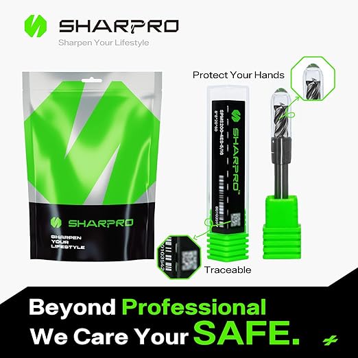 SHAPPRO 1/4 Inch Shank Carbide Square End Mill, 4 Flute CNC End Mills, Heat-Resistant Metal Endmill Suitable Alloy Steel, Stainless Steel, Various Cast Iron（5PCS）
