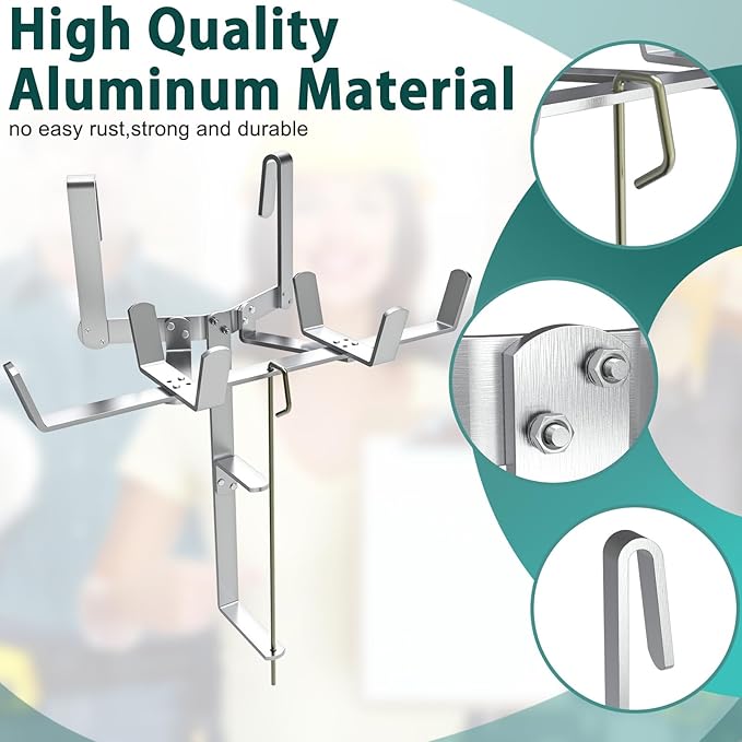 IRONDIY Aluminum Drywall Mud Pan Holder and Spool Tape Holder,Holds 12 inch Mud Pan & Up to 500 Ft Tape