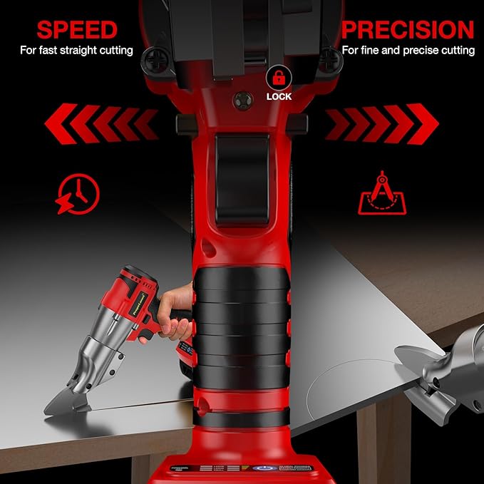 Cordless Metal Shears for Milwaukee M18 Battery - 14GA Metal Cutting Shears, 400Nm Torque, 360째 Pivoting Head, Cuts Stainless Sheet, Iron, Carpet, Leather, Cardboard (No Battery)